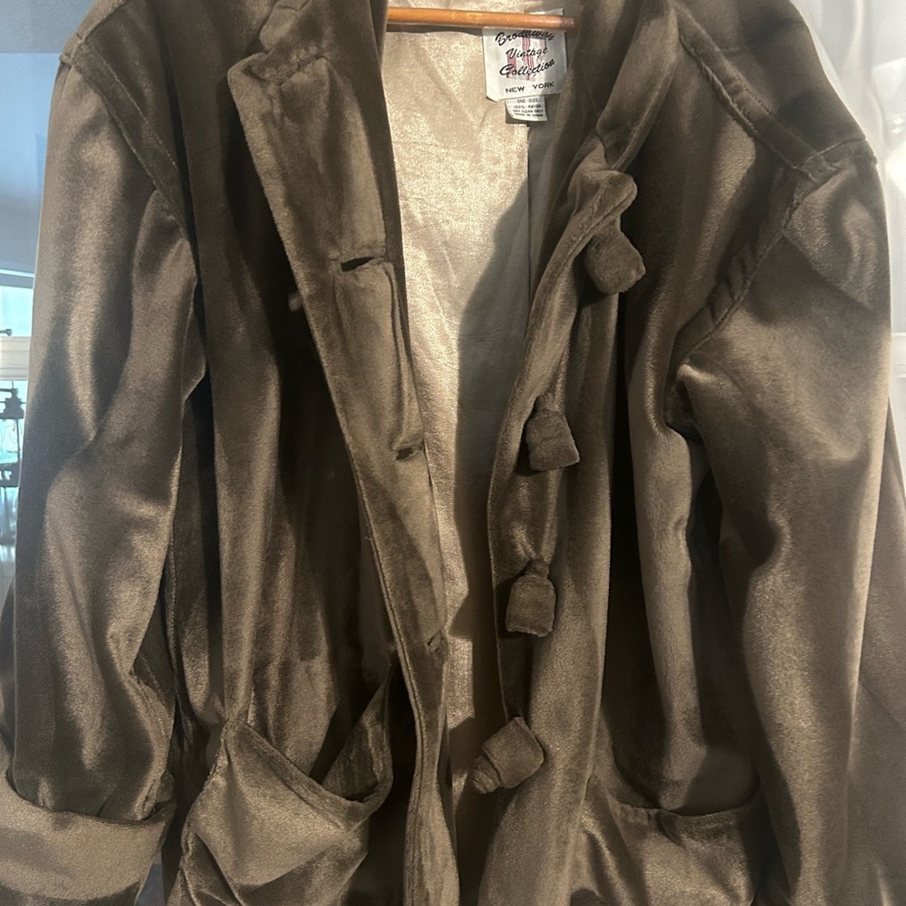 Sage green plush vintage coat